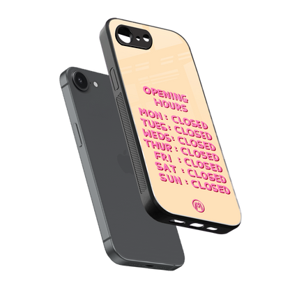 opening hours back phone cover | glass case for iphone 16e