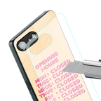 opening hours back phone cover | glass case for iphone 16e