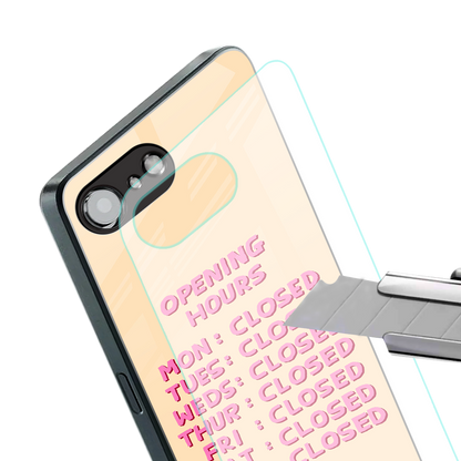 opening hours back phone cover | glass case for iphone 16e