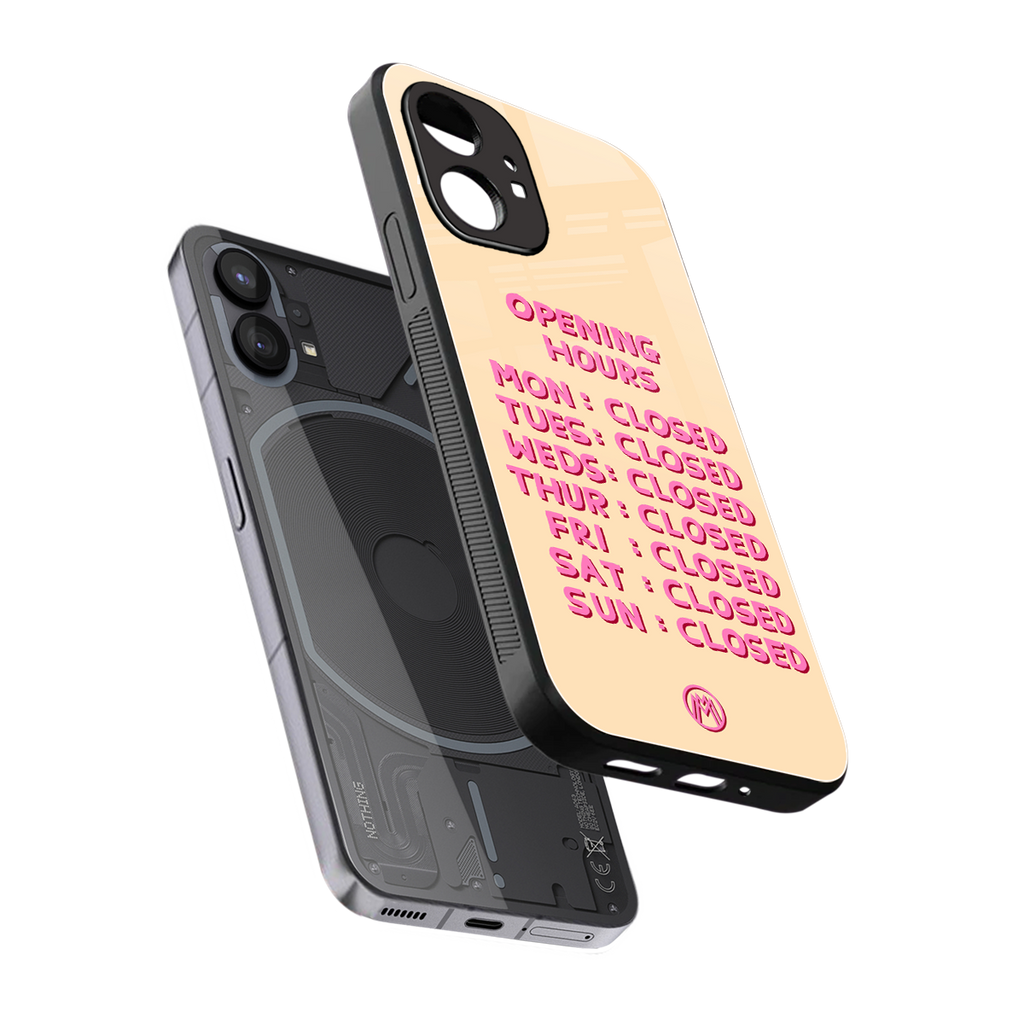 opening hours back phone cover | glass case for nothing phone 1