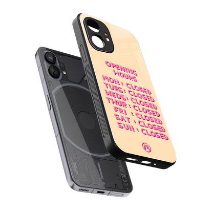 opening hours back phone cover | glass case for nothing phone 1