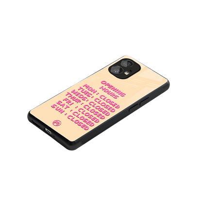 opening hours back phone cover | glass case for nothing phone 1
