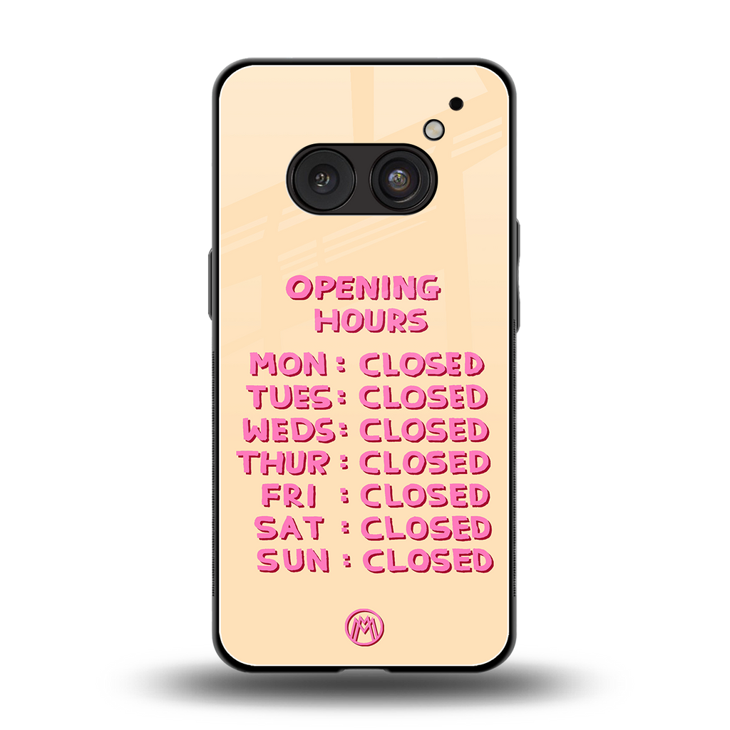 opening hours back phone cover | glass case for nothing phone 2a