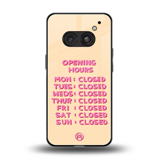 opening hours back phone cover | glass case for nothing phone 2a
