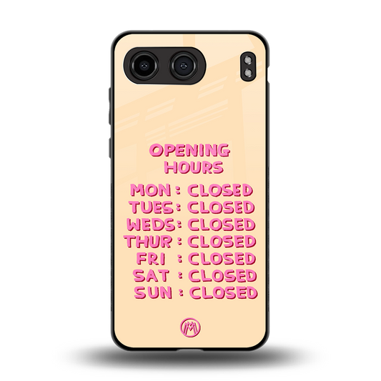 opening hours back phone cover | glass case for oneplus nord 4