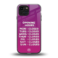 opening hours pink edition back phone cover | glass case for iphone 13 mini