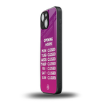 opening hours pink edition back phone cover | glass case for iphone 13 mini