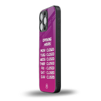 opening hours pink edition back phone cover | glass case for iphone 13 pro max