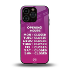 opening hours pink edition back phone cover | glass case for iphone 13 pro
