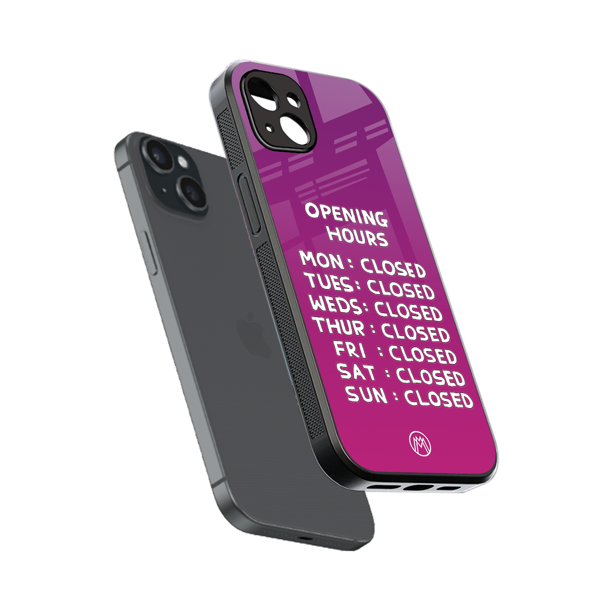 opening hours pink edition back phone cover | glass case for iphone 15 plus