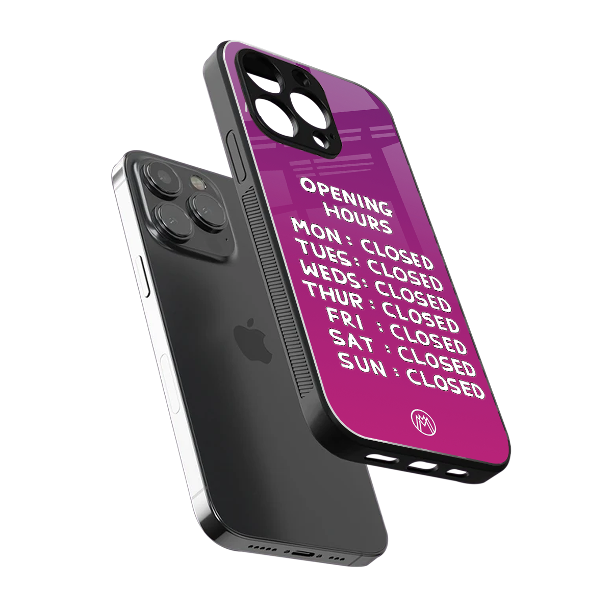opening hours pink edition back phone cover | glass case for iphone 14 pro max
