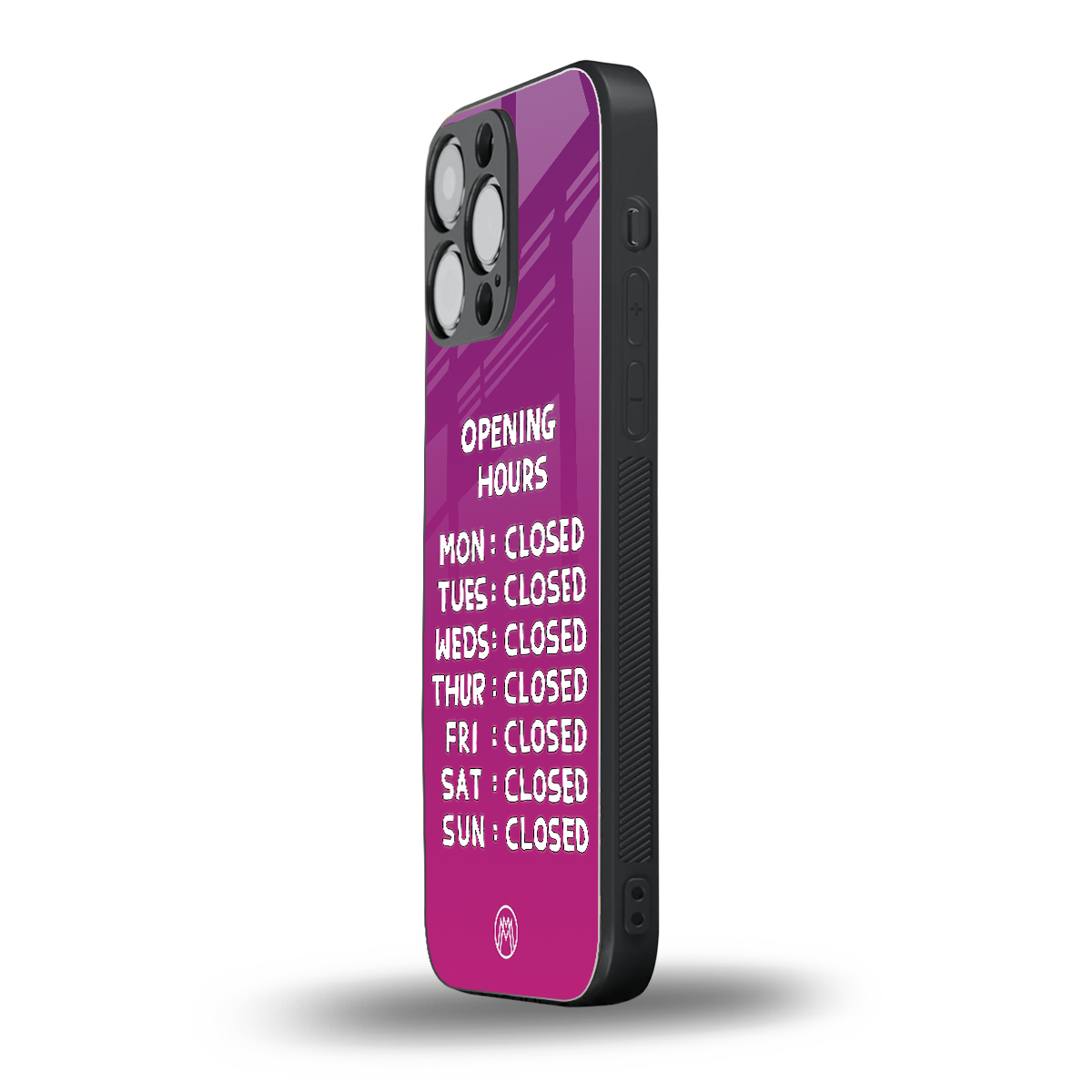 opening hours pink edition back phone cover | glass case for iphone 15 pro max