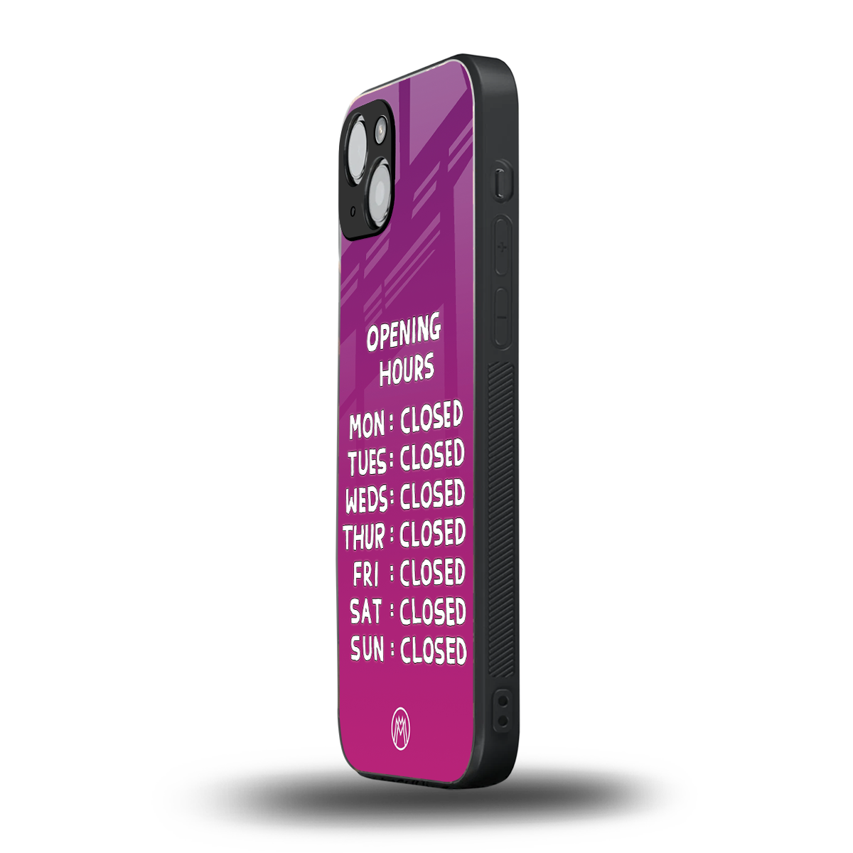 opening hours pink edition back phone cover | glass case for iphone 14