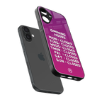 opening hours pink edition back phone cover | glass case for iphone 16 plus