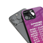 opening hours pink edition back phone cover | glass case for iphone 13 mini