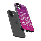 opening hours pink edition back phone cover | glass case for iphone 16