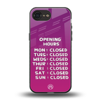 opening hours pink edition back phone cover | glass case for iphone 16e