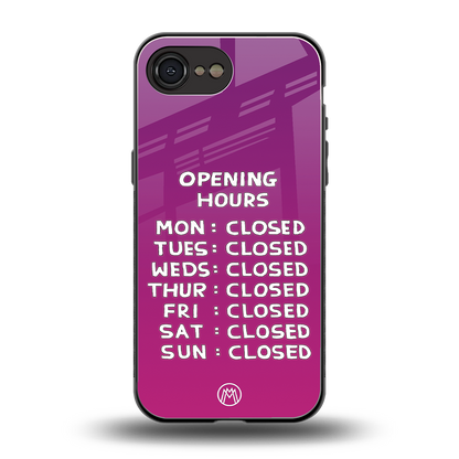 opening hours pink edition back phone cover | glass case for iphone 16e