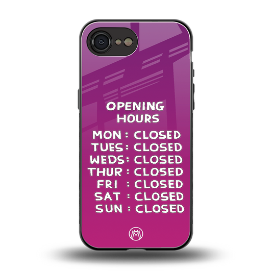 opening hours pink edition back phone cover | glass case for iphone 16e