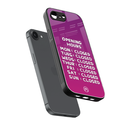 opening hours pink edition back phone cover | glass case for iphone 16e