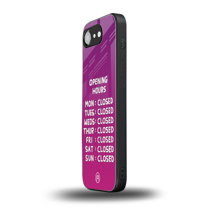 opening hours pink edition back phone cover | glass case for iphone 16e