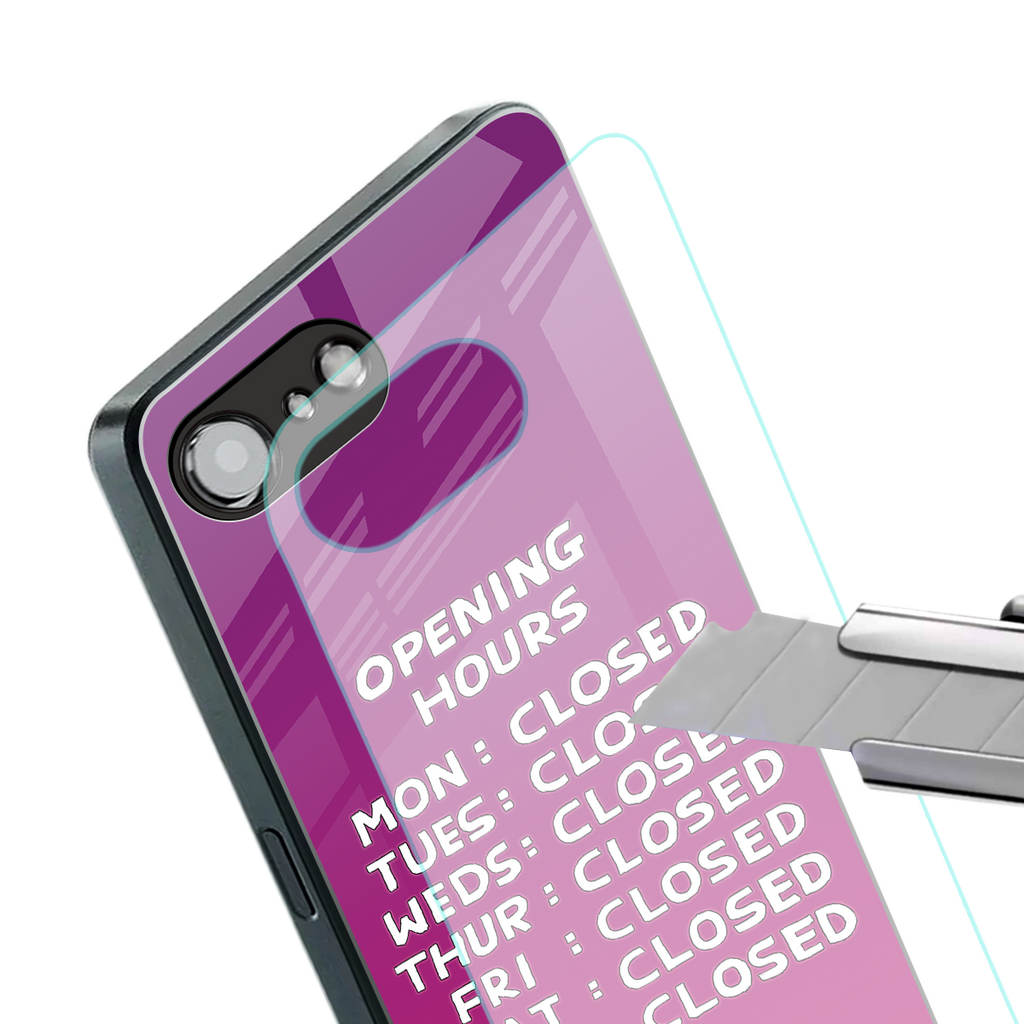 opening hours pink edition back phone cover | glass case for iphone 16e