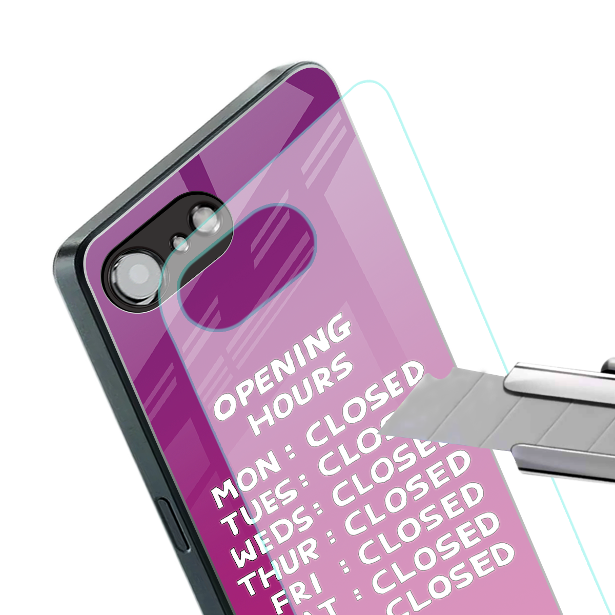 opening hours pink edition back phone cover | glass case for iphone 16e