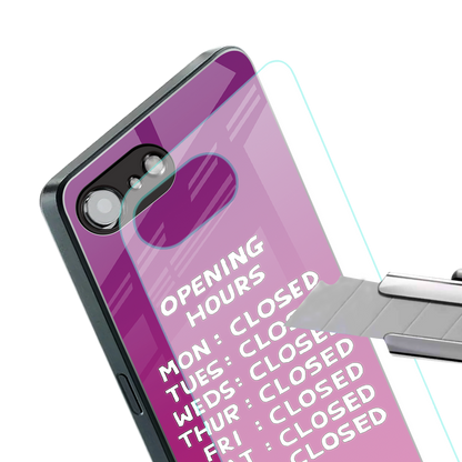 opening hours pink edition back phone cover | glass case for iphone 16e