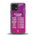 opening hours pink edition back phone cover | glass case for nothing phone 1