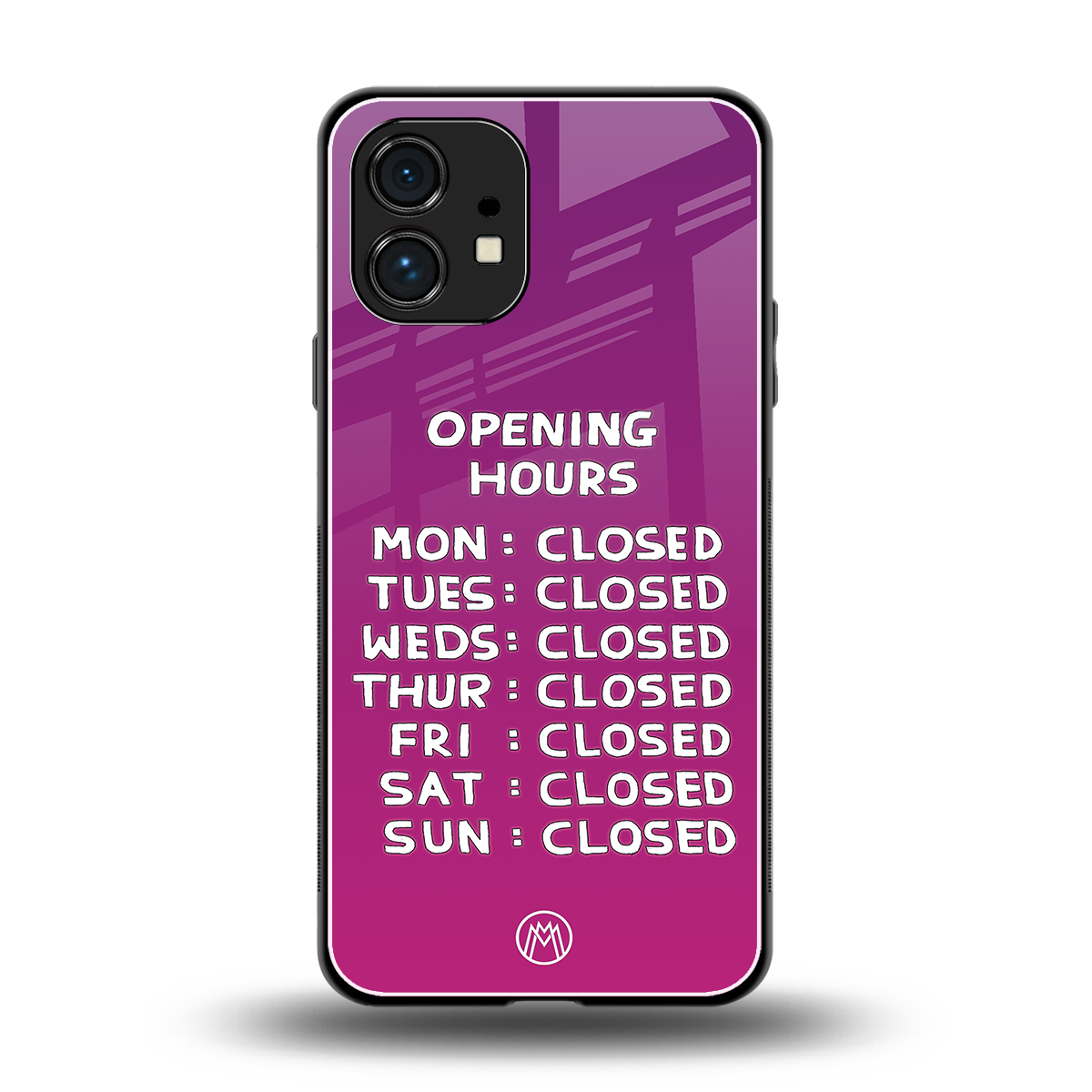opening hours pink edition back phone cover | glass case for nothing phone 1
