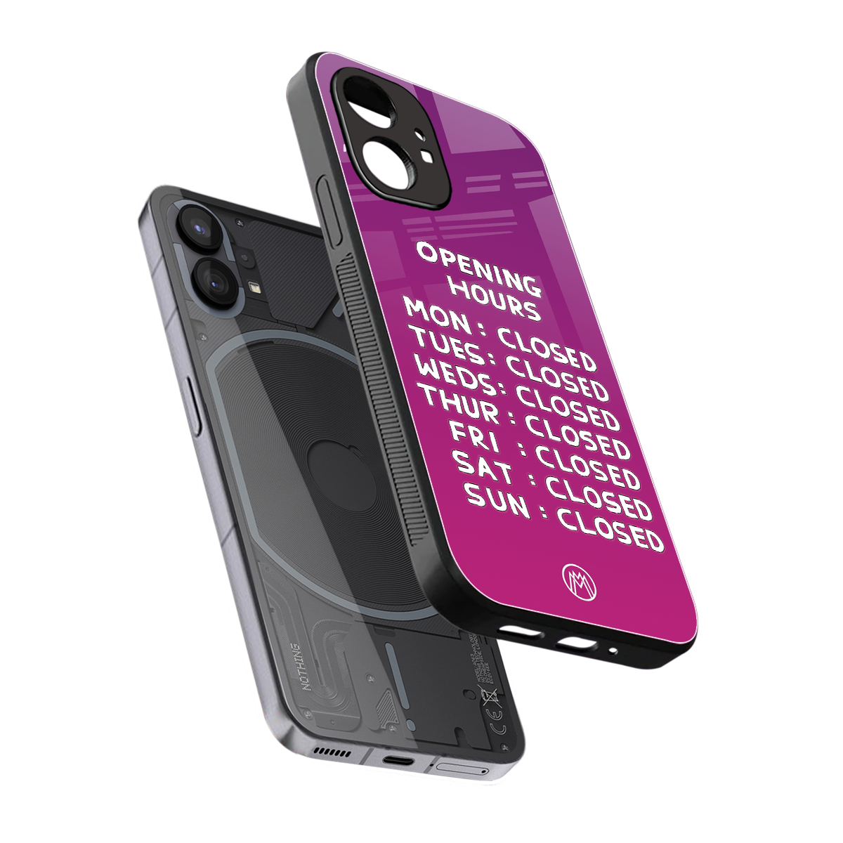 opening hours pink edition back phone cover | glass case for nothing phone 1