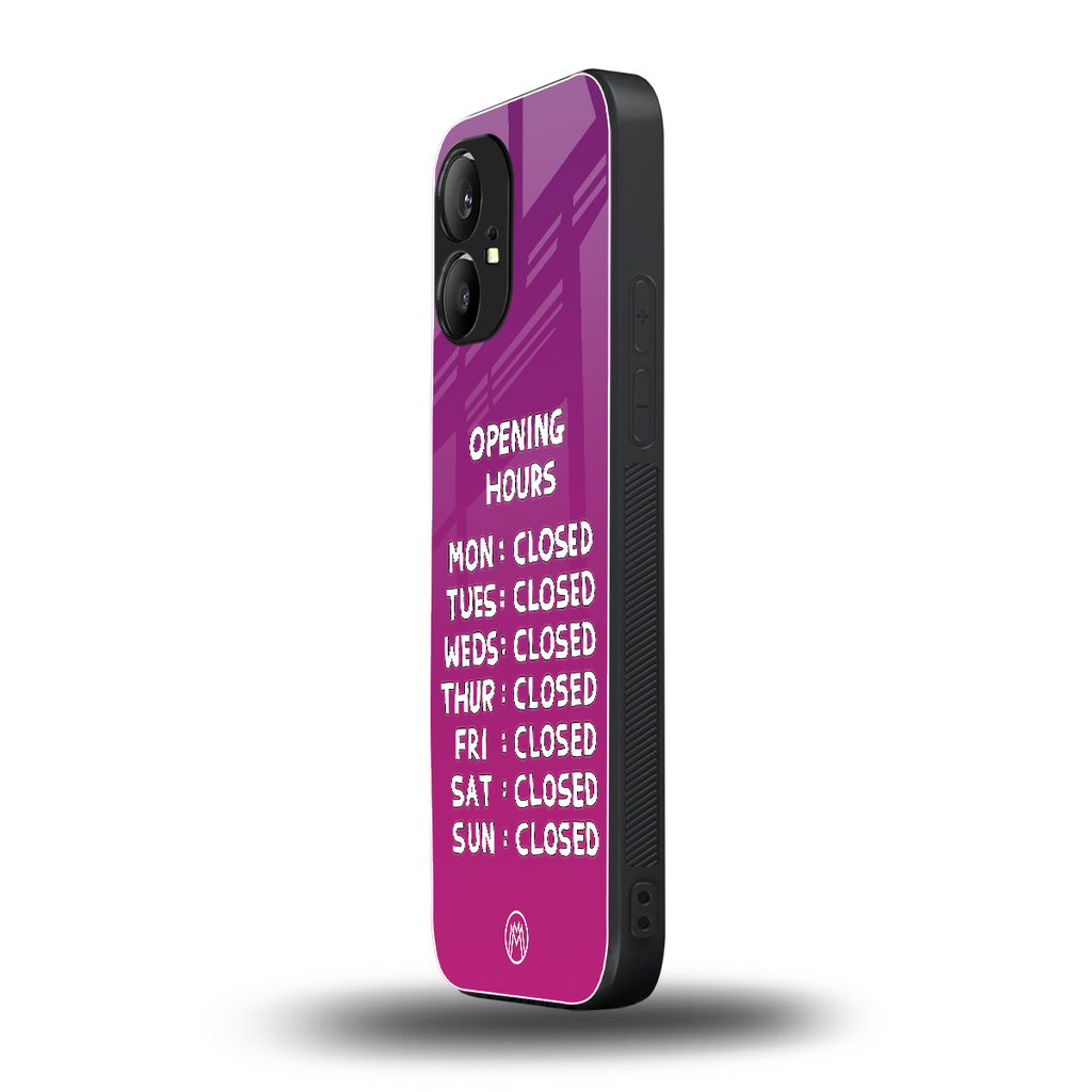 opening hours pink edition back phone cover | glass case for nothing phone 1