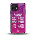 opening hours pink edition back phone cover | glass case for nothing phone 2
