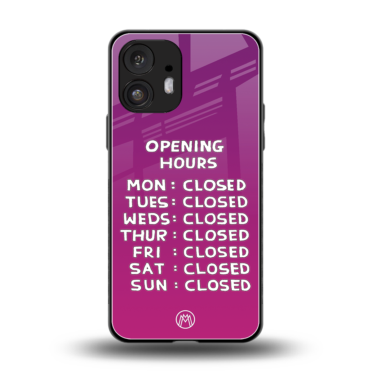 opening hours pink edition back phone cover | glass case for nothing phone 2