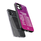 opening hours pink edition back phone cover | glass case for nothing phone 2