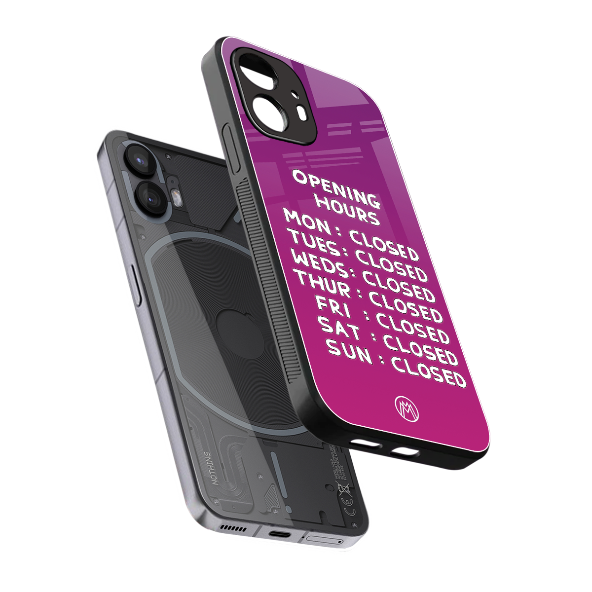 opening hours pink edition back phone cover | glass case for nothing phone 2