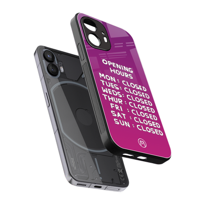 opening hours pink edition back phone cover | glass case for nothing phone 2