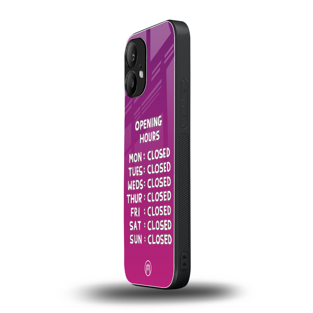 opening hours pink edition back phone cover | glass case for nothing phone 2