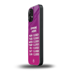 opening hours pink edition back phone cover | glass case for nothing phone 2