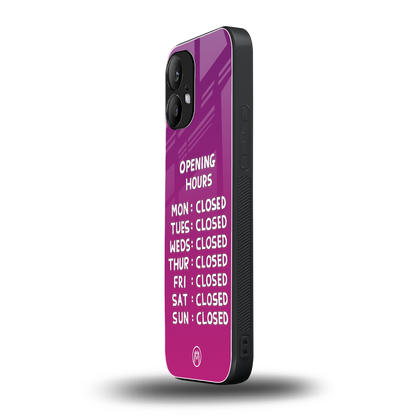 opening hours pink edition back phone cover | glass case for nothing phone 2