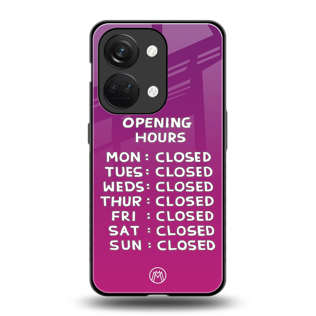opening hours pink edition back phone cover | glass case for oneplus nord 3