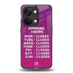 opening hours pink edition back phone cover | glass case for oneplus nord 3