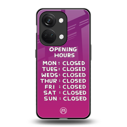 opening hours pink edition back phone cover | glass case for oneplus nord 3