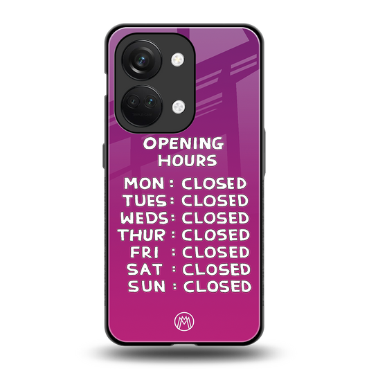 opening hours pink edition back phone cover | glass case for oneplus nord 3