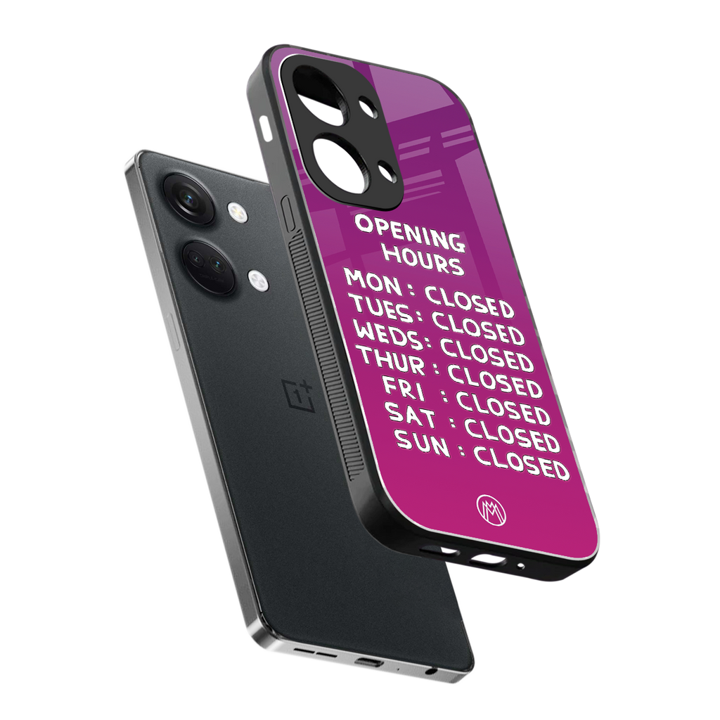 opening hours pink edition back phone cover | glass case for oneplus nord 3