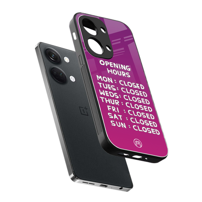 opening hours pink edition back phone cover | glass case for oneplus nord 3