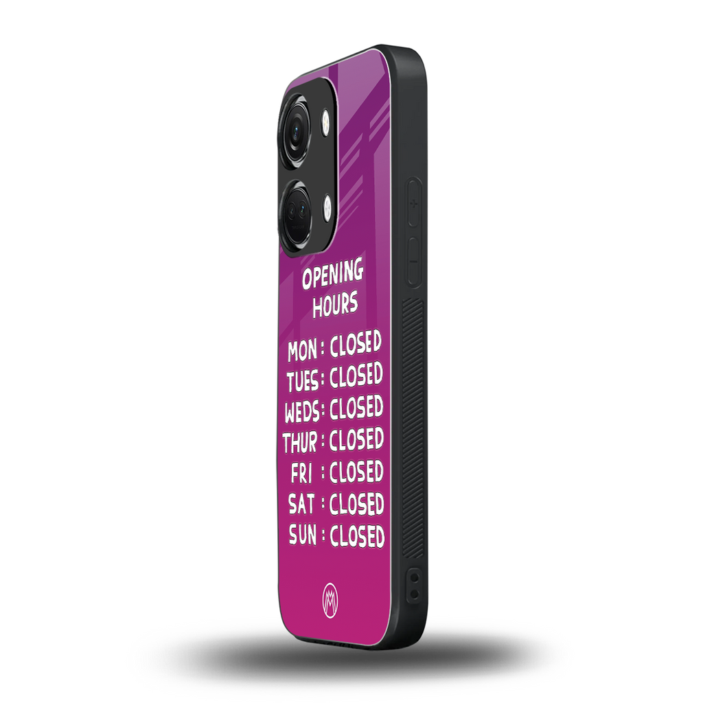 opening hours pink edition back phone cover | glass case for oneplus nord 3