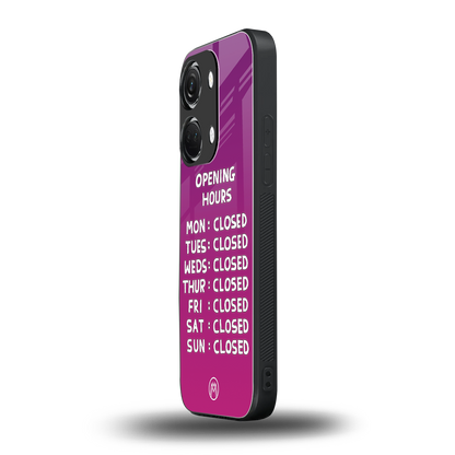 opening hours pink edition back phone cover | glass case for oneplus nord 3