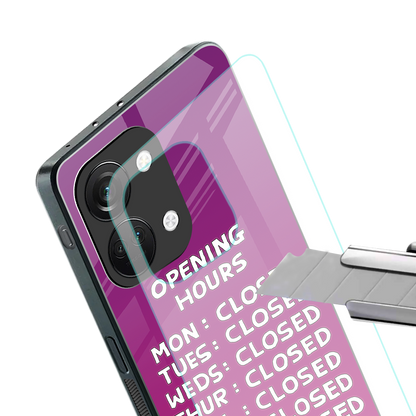 opening hours pink edition back phone cover | glass case for oneplus nord 3