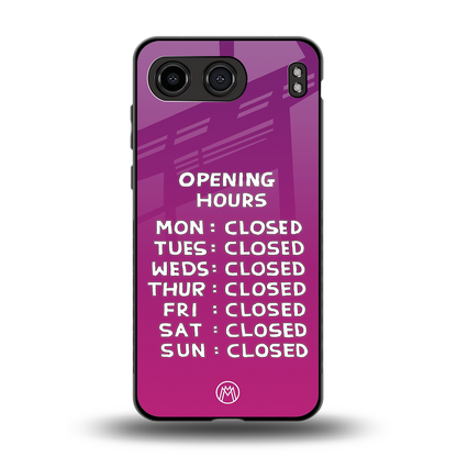 opening hours pink edition back phone cover | glass case for oneplus nord 4